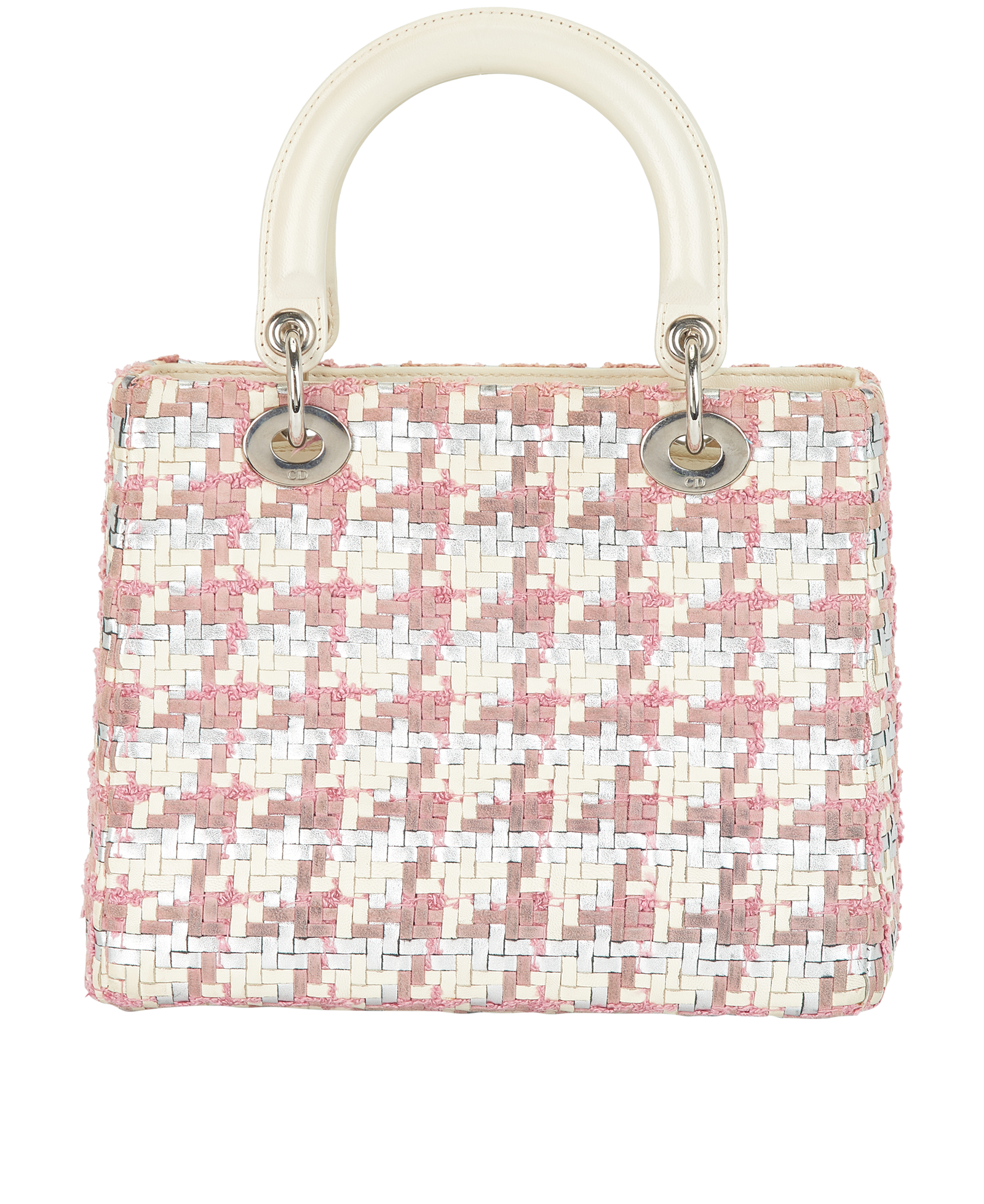 Medium Lady Dior, &pound;1,800, Handbags, Cream/Pink, Tweed, Back view